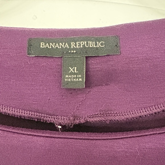 Banana Republic Deep Purple Long Sleeve Top with boatneck Women’s size XL - Picture 2 of 6